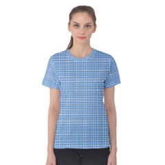 Blue knitted pattern Women s Cotton Tee