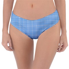 Blue knitted pattern Reversible Classic Bikini Bottoms