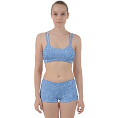 Blue Knitted Pattern Perfect Fit Gym Set by goljakoff