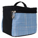 Blue knitted pattern Make Up Travel Bag (Small) View1