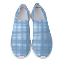 Blue Knitted Pattern Women s Slip On Sneakers by goljakoff