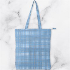 Blue knitted pattern Double Zip Up Tote Bag