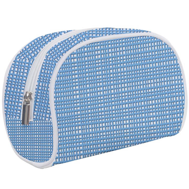 Blue knitted pattern Make Up Case (Large)