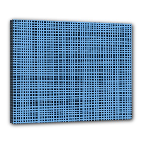 Blue Knitted Pattern Canvas 20  X 16  (stretched) by goljakoff