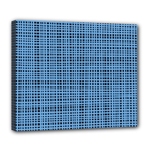 Blue Knitted Pattern Deluxe Canvas 24  X 20  (stretched) by goljakoff