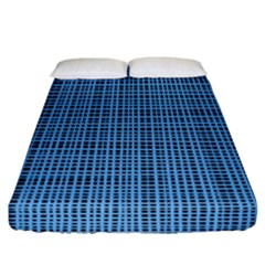 Blue Knitted Pattern Fitted Sheet (california King Size) by goljakoff