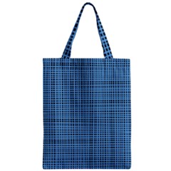 Blue Knitted Pattern Zipper Classic Tote Bag by goljakoff