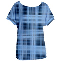 Blue Knitted Pattern Women s Oversized Tee by goljakoff