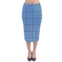 Blue knitted pattern Velvet Midi Pencil Skirt View1