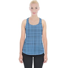 Blue Knitted Pattern Piece Up Tank Top by goljakoff