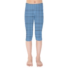 Blue Knitted Pattern Kids  Capri Leggings  by goljakoff