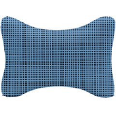 Blue Knitted Pattern Seat Head Rest Cushion by goljakoff