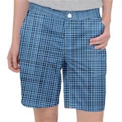 Blue Knitted Pattern Pocket Shorts by goljakoff