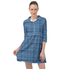 Blue Knitted Pattern Mini Skater Shirt Dress by goljakoff