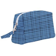 Blue Knitted Pattern Wristlet Pouch Bag (large) by goljakoff