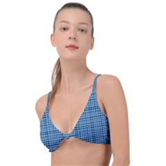 Blue Knitted Pattern Knot Up Bikini Top by goljakoff