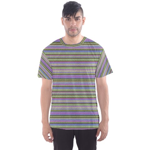 Line Knitted Pattern Men s Sport Mesh Tee by goljakoff