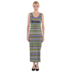 Line Knitted Pattern Fitted Maxi Dress by goljakoff