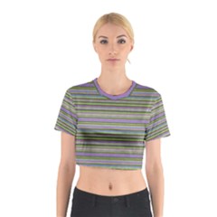 Line Knitted Pattern Cotton Crop Top by goljakoff