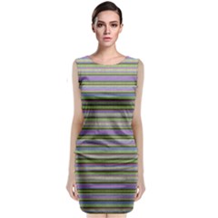 Line Knitted Pattern Classic Sleeveless Midi Dress by goljakoff