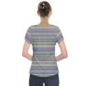 Line knitted pattern Short Sleeve Front Detail Top View2