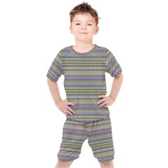 Line Knitted Pattern Kids  Tee And Shorts Set by goljakoff