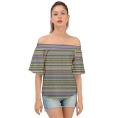 Line Knitted Pattern Off Shoulder Short Sleeve Top by goljakoff