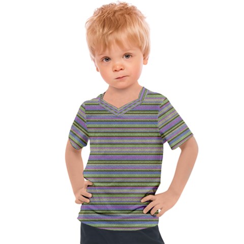 Line Knitted Pattern Kids  Sports Tee by goljakoff