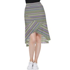 Line Knitted Pattern Frill Hi Low Chiffon Skirt by goljakoff