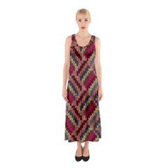 Zig Zag Knitted Pattern Sleeveless Maxi Dress by goljakoff