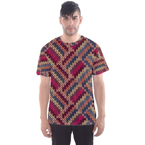 Zig Zag Knitted Pattern Men s Sport Mesh Tee by goljakoff