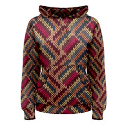 Zig Zag Knitted Pattern Women s Pullover Hoodie by goljakoff