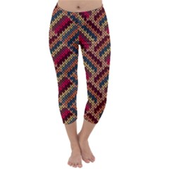 Zig Zag Knitted Pattern Capri Winter Leggings  by goljakoff