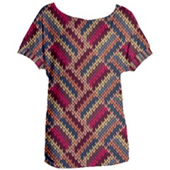 Zig Zag Knitted Pattern Women s Oversized Tee by goljakoff