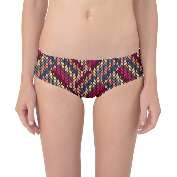 Zig zag knitted pattern Classic Bikini Bottoms