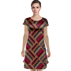 Zig Zag Knitted Pattern Cap Sleeve Nightdress by goljakoff