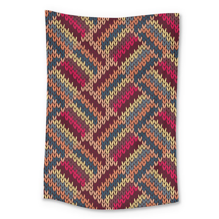 Zig zag knitted pattern Large Tapestry