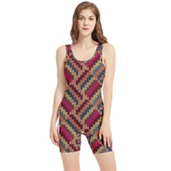 Zig Zag Knitted Pattern Women s Wrestling Singlet by goljakoff