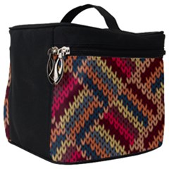 Zig Zag Knitted Pattern Make Up Travel Bag (big) by goljakoff