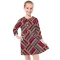 Zig zag knitted pattern Kids  Quarter Sleeve Shirt Dress View1