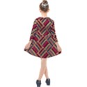 Zig zag knitted pattern Kids  Quarter Sleeve Shirt Dress View2