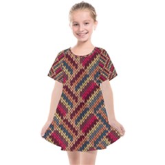 Zig Zag Knitted Pattern Kids  Smock Dress by goljakoff