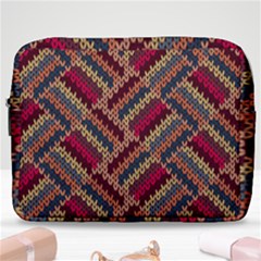 Zig Zag Knitted Pattern Make Up Pouch (large) by goljakoff