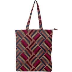 Zig Zag Knitted Pattern Double Zip Up Tote Bag by goljakoff