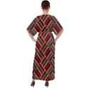 Zig zag knitted pattern V-Neck Boho Style Maxi Dress View2