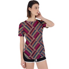 Zig Zag Knitted Pattern Perpetual Short Sleeve T-shirt by goljakoff