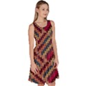 Zig zag knitted pattern Knee Length Skater Dress With Pockets View3