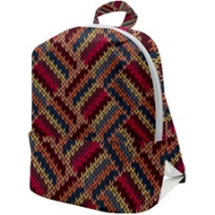 Zig Zag Knitted Pattern Zip Up Backpack by goljakoff