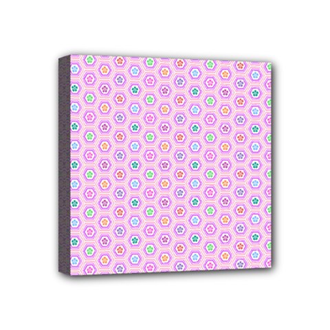 Hexagonal Pattern Unidirectional Mini Canvas 4  X 4  (stretched) by Dutashop