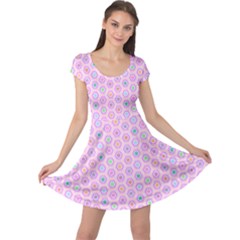 Hexagonal Pattern Unidirectional Cap Sleeve Dress by Dutashop